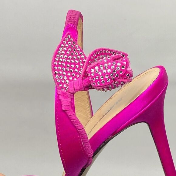 Mach & Mach Wonder Tulip 95MM Silk & Crystal Slingback Pumps size 40 - Picture 9 of 15